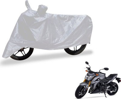 MOCKHE Two Wheeler Cover for Suzuki(GSX, Silver)