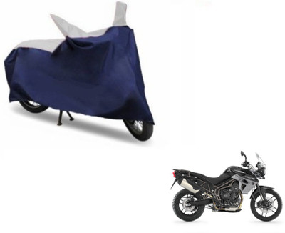 MOCKHE Two Wheeler Cover for Triumph(Tiger 800 XR, Blue, Silver)