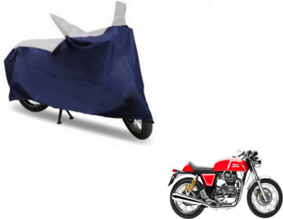 MOCKHE Two Wheeler Cover for Royal Enfield(Continental GT, Blue, Silver)