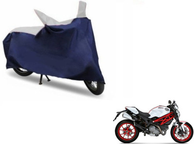 MOCKHE Two Wheeler Cover for Ducati(Monster 796 S2R, Blue, Silver)