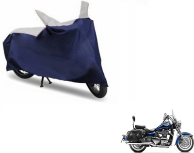 MOCKHE Two Wheeler Cover for Triumph(Blue, Silver)