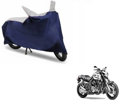 MOCKHE Two Wheeler Cover for Yamaha(VMAX, Blue, Silver)
