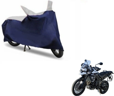 MOCKHE Two Wheeler Cover for Triumph(Tiger 800 XCA, Blue, Silver)