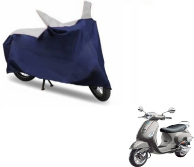 MOCKHE Two Wheeler Cover for Universal For Bike(Vespa VXL, Blue, Silver)