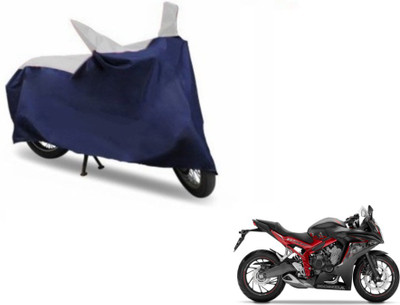 MOCKHE Two Wheeler Cover for Honda(CBR 650F, Blue, Silver)