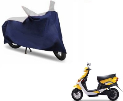 MOCKHE Two Wheeler Cover for Universal For Bike(Yo Style, Blue, Silver)