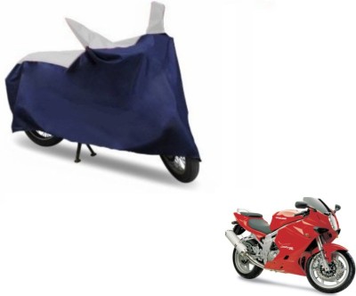 MOCKHE Two Wheeler Cover for Hyosung(GT650R, Blue, Silver)