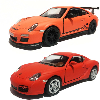 

Jack Royal Posche 2 combo kit of Cayman S & 911 GT3 toy cars(Red, Orange), Orange;red