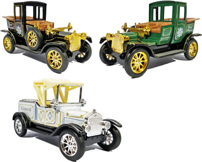 

Jack Royal Combo of 3 set, Metal Antique cars(Black, Green, White)