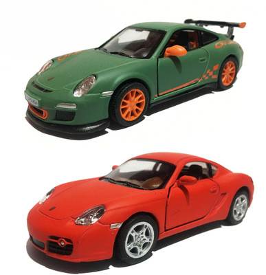 

Jack Royal 2 Combo Porsche 911 gt3 & Cayman S Die cast metal cars(Green, Red)