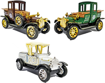 

Jack Royal Antique car model die cast 3 combo kit(Maroon, Green, White), Green;maroon;white