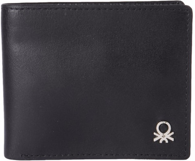 

United Colors of Benetton Men Black Genuine Leather Wallet(6 Card Slots)