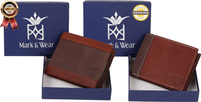 

Mark & Wear Men Multicolor Genuine Leather Wallet(8 Card Slots), Brown tan