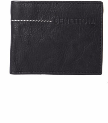 

United Colors of Benetton Men Brown Genuine Leather Wallet(6 Card Slots), Black