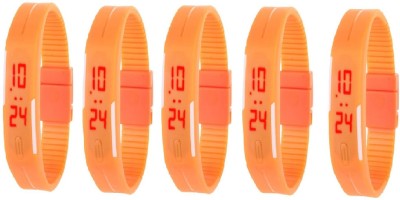 Fashion Gateway Orange Led Magnet Band (pakc of 5) Orange Digital Watch  - For Boys & Girls   Watches  (Fashion Gateway)