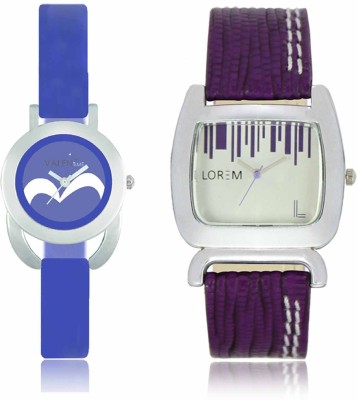 LOREM WAT-W06-0207-W07-0017-COMBOLOREMSilver::Blue Designer Stylish Shape Best Offer Combo Beautiful Watch  - For Women   Watches  (LOREM)