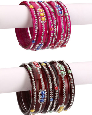 Somil Glass Bangle Set(Pack of 12)