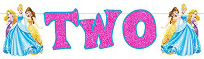 

PARTY PROPZ AGE BUNTING TWO/PRINCESS BIRTHDAY DECORATION/ PRINCESS PARTY SUPPLIES Banner(7 ft, Pack of 1)