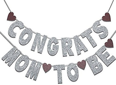 

PARTY PROPZ CONGRATS MOM Banner(7 ft, Pack of 1)