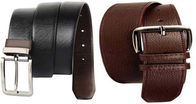 

Cyclone Men Casual Black, Brown Genuine Leather Reversible Belt