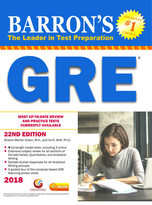 Barrons GRE 22nd edition(English, Paperback, Sharon Weiner Green)