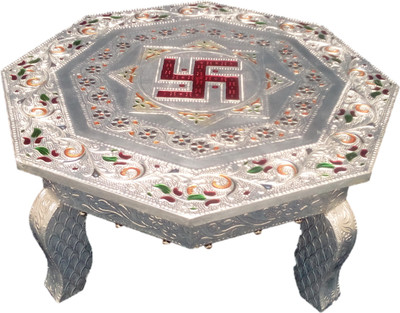 

Dinesh Handicraft Aluminium All Purpose Chowki(Silver, Pack of 1)