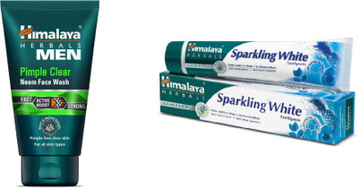

Himalaya Men Pimple Clear Neem Face Wash, Sparking White Toothpaste(Set of 2)