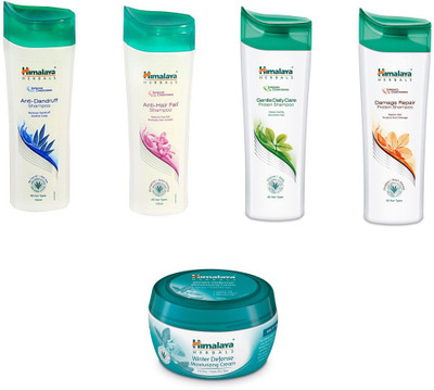 Himalaya Anti Dandruff Shampoo, Anti Hair Fall Shampoo, Gentle Daily Care Protein Shampoo, Damage Repair Protein Shampoo, Winter Defense Moisturizing Cream(Set of)