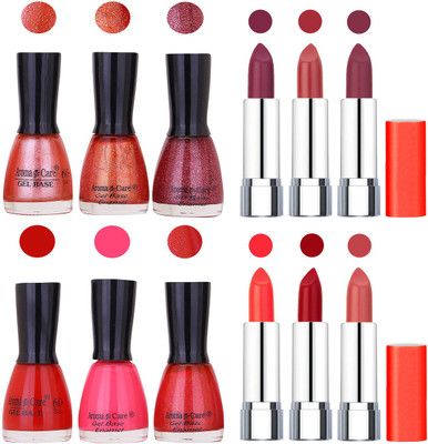 

Aroma Care Wholesale Rate Combo of Nail Polish and Rythm Lipstick 429(Set of 12)