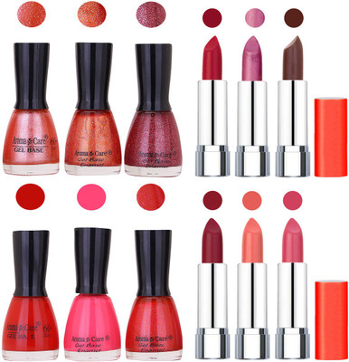 

Aroma Care Wholesale Rate Combo of Nail Polish and Rythm Lipstick 420(Set of 12)
