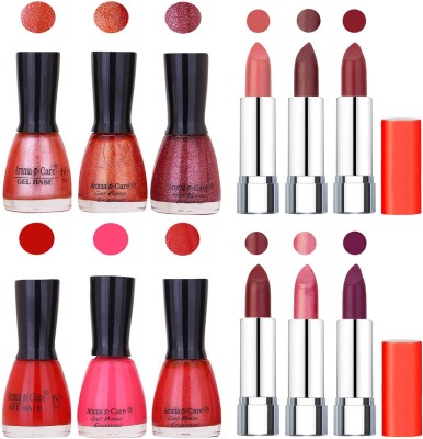 

Aroma Care Wholesale Rate Combo of Nail Polish and Rythm Lipstick 460(Set of 12)