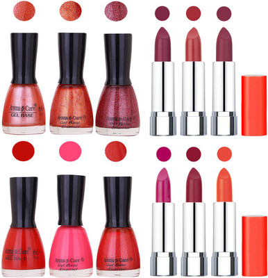 

Aroma Care Wholesale Rate Combo of Nail Polish and Rythm Lipstick 432(Set of 12)