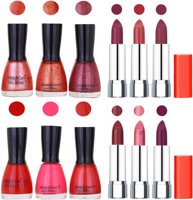 

Aroma Care Wholesale Rate Combo of Nail Polish and Rythm Lipstick 433(Set of 12)