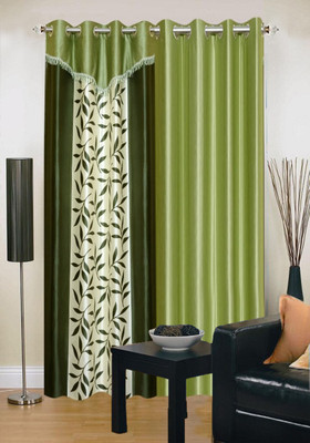 

Stella Creations 275 cm (23 ft) Polyester Long Door Curtain (Pack Of 2)(Printed, Green)