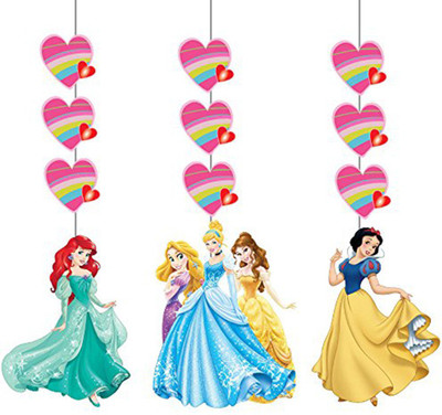 

PARTY PROPZ Multicolor STRING HANGING SET OF 3/PRINCESS BIRTHDAY DECORATION/ PRINCESS PARTY SUPPLIES - 3 ml
