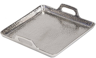 

Sammsara Hammered Square Tray Large Aluminium Decorative Platter(Steel)
