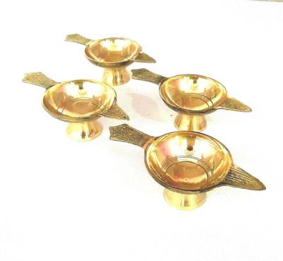 yogi Brass (Pack of 4) Table Diya Set(Height: 4 inch)