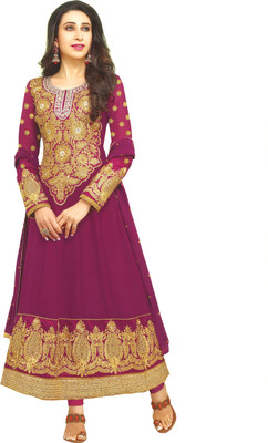

Reya Georgette Embroidered Semi-stitched Salwar Suit Dupatta Material, Multicolor