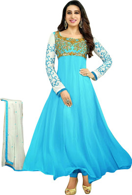 

Reya Georgette Embroidered Semi-stitched Salwar Suit Dupatta Material, Multicolor