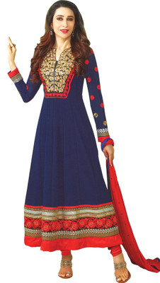 Reya Georgette Embroidered Semi-stitched Salwar Suit Dupatta Material Flipkart