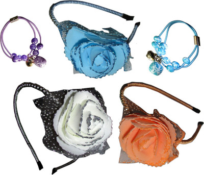 

appu Combo of Multi Color Floral Hairbands Hair Accessory Set(Multicolor)