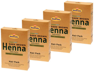 

Kangra Valley Dark Brown Henna - Hair Pack (Pack of 4)(400 g)