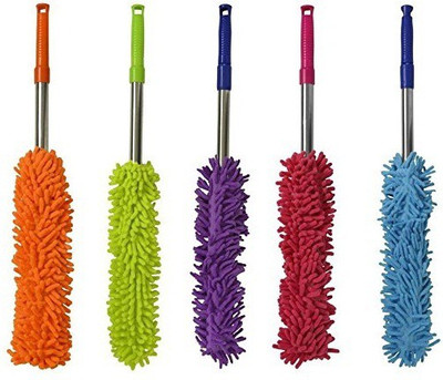 K Kudos Enterprise Multipurpose Microfiber Cleaning Duster With Extendable Telescopic Wall Hanging Wet and Dry Duster Set