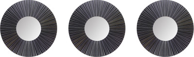 

Hosley Set of 3 Decorative Black Wall Mirror Decorative Mirror(Round)