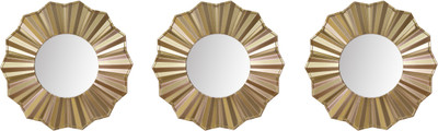 Hosley Set of 3 Decorative Gold Wall Mirror Decorative Mirror(Round)