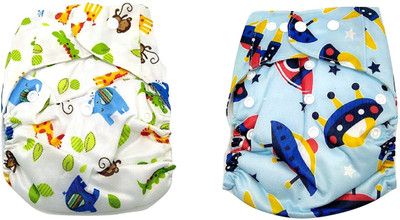 

Baby Bucket All-In-One Bottom-bumpers Cloth Diaper, Blue;white