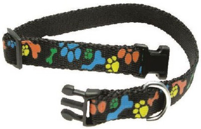 

SICONS Plain Dog Collar Charm(Bone & Paws Print (Black), Round)