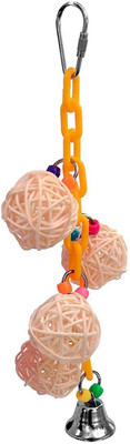 

Pets Empire Four Stick Ball With Bell Birds Bites Chewing Toys Cage Hanging Luffa Swing Scratcher for Birds Plastic Training Aid For Bird
