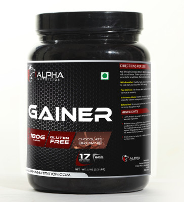 

IALPHA NUTRITION Alpha Mass Weight Gainers/Mass Gainers(1000 g, Chocolate Brownie)