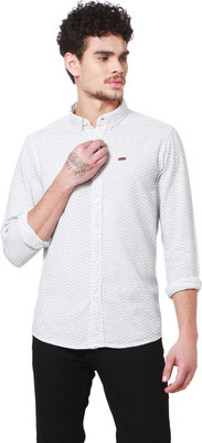 PEOPLE Men Solid Casual White Shirt
